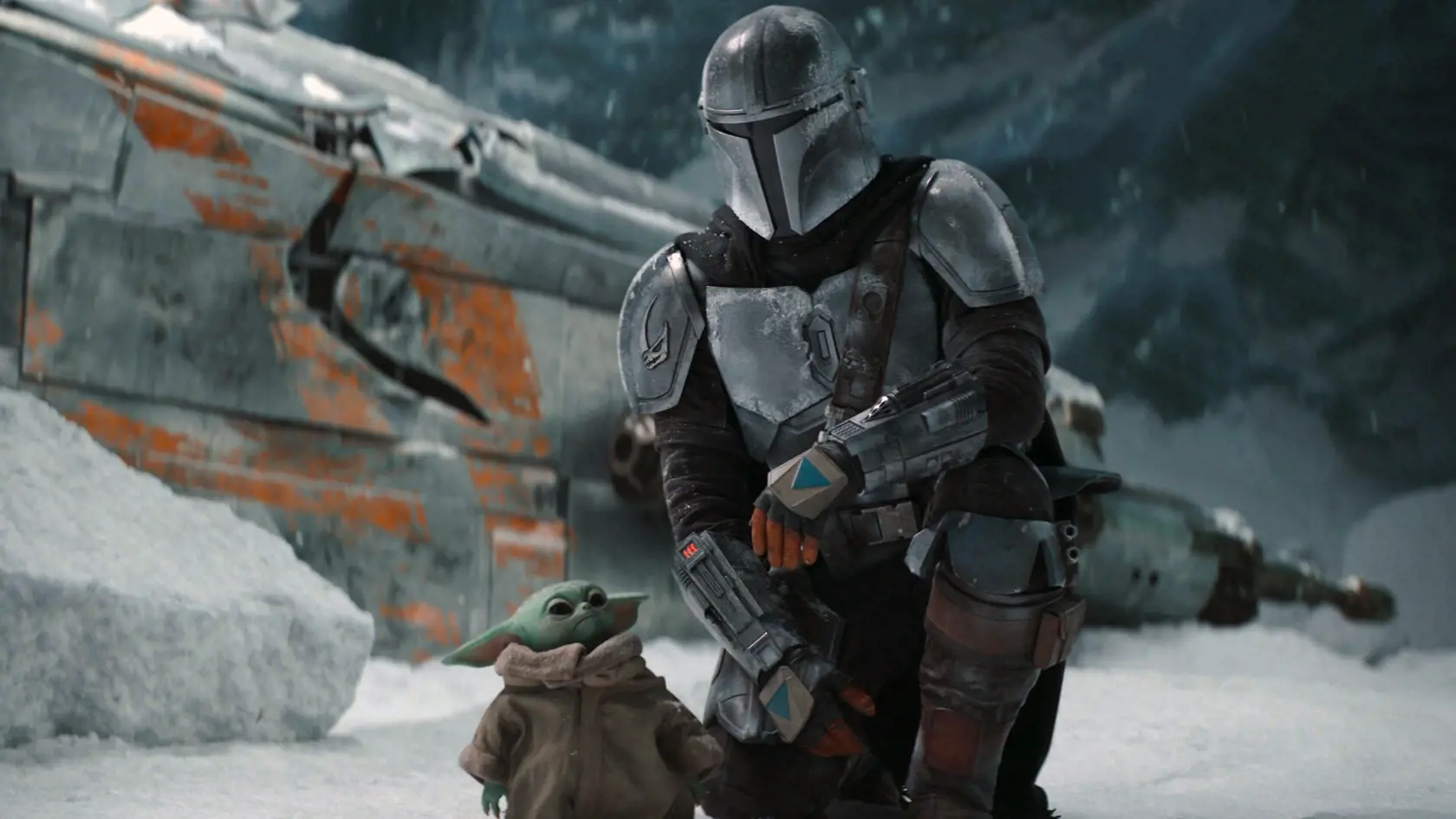 Na snímke Pedro Pascal počas scény zo seriálu The Mandalorian.