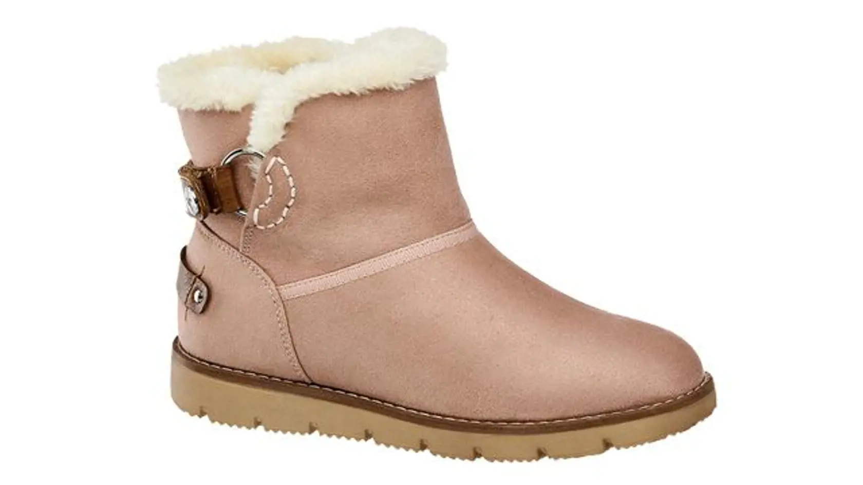 Pastelovo ružové nízke čižmy s umelou kožušinou Online Exclusive, Deichmann, 59,90 €