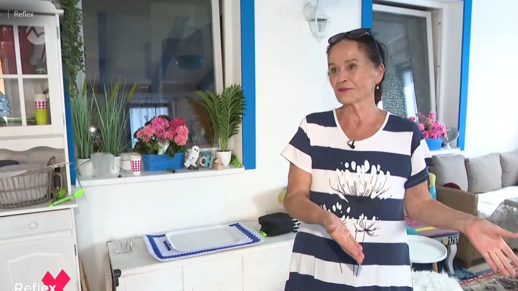 Zimná záhrada: Tu bude herečka tráviť dlhé večery. Tiež je ladená do gréckeho štýlu - bielo-modrej farby.