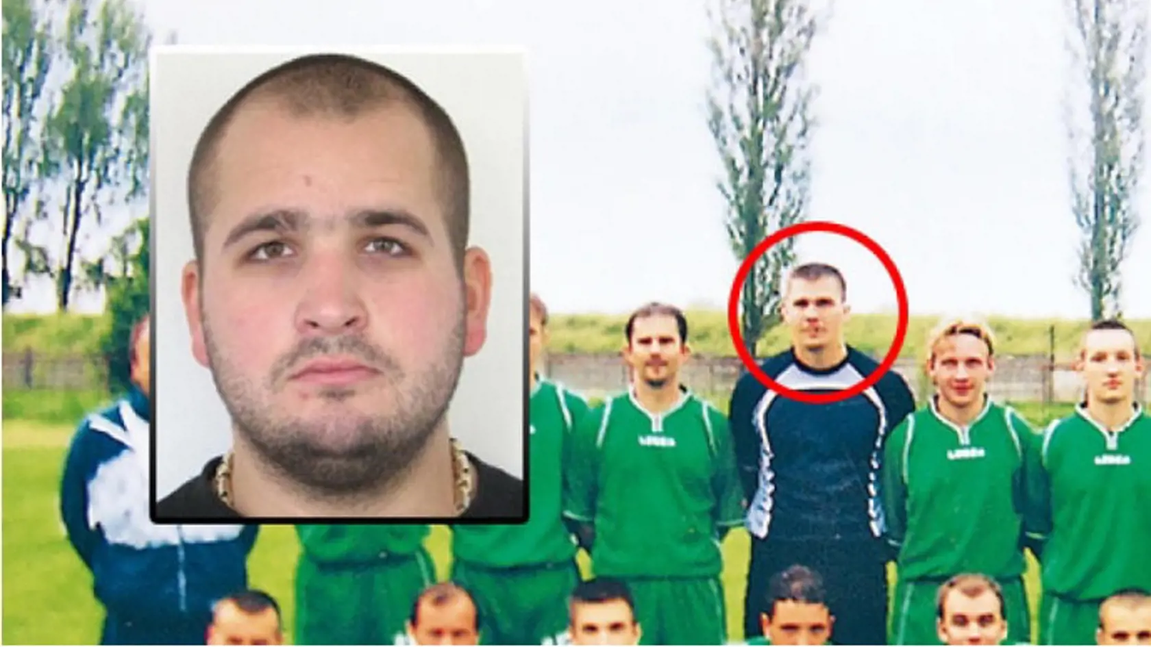 Vladimír Kriška (v krúžku) a Matej Horák, ktorého polícia obžalovala z Vladimírovej vraždy. Na snímke v krúžku je Vladimír Kriška a Matej Horák (malá fotka), ktorého polícia obžalovala z Vladimírovej vraždy.