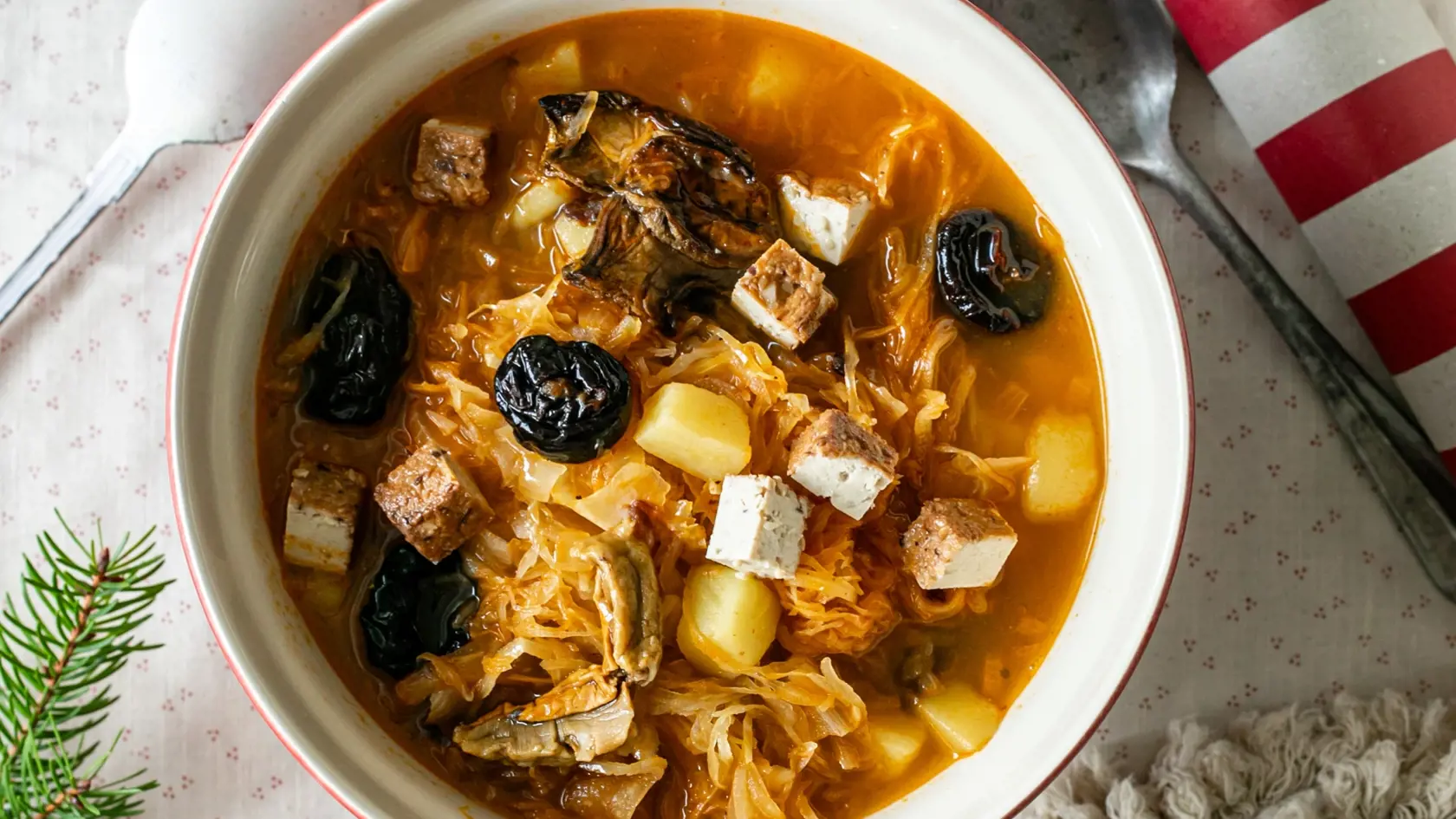 Kapustnica pre veganov s tofu.