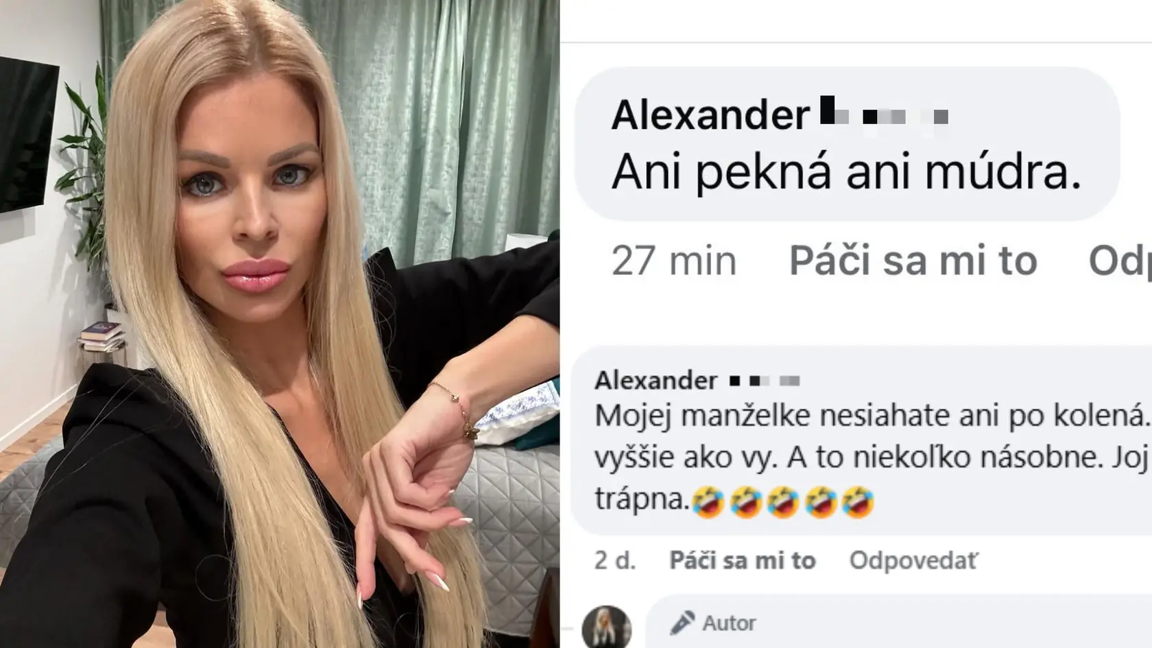 Silvia sa nedala a hejterovi okamžite naložila.