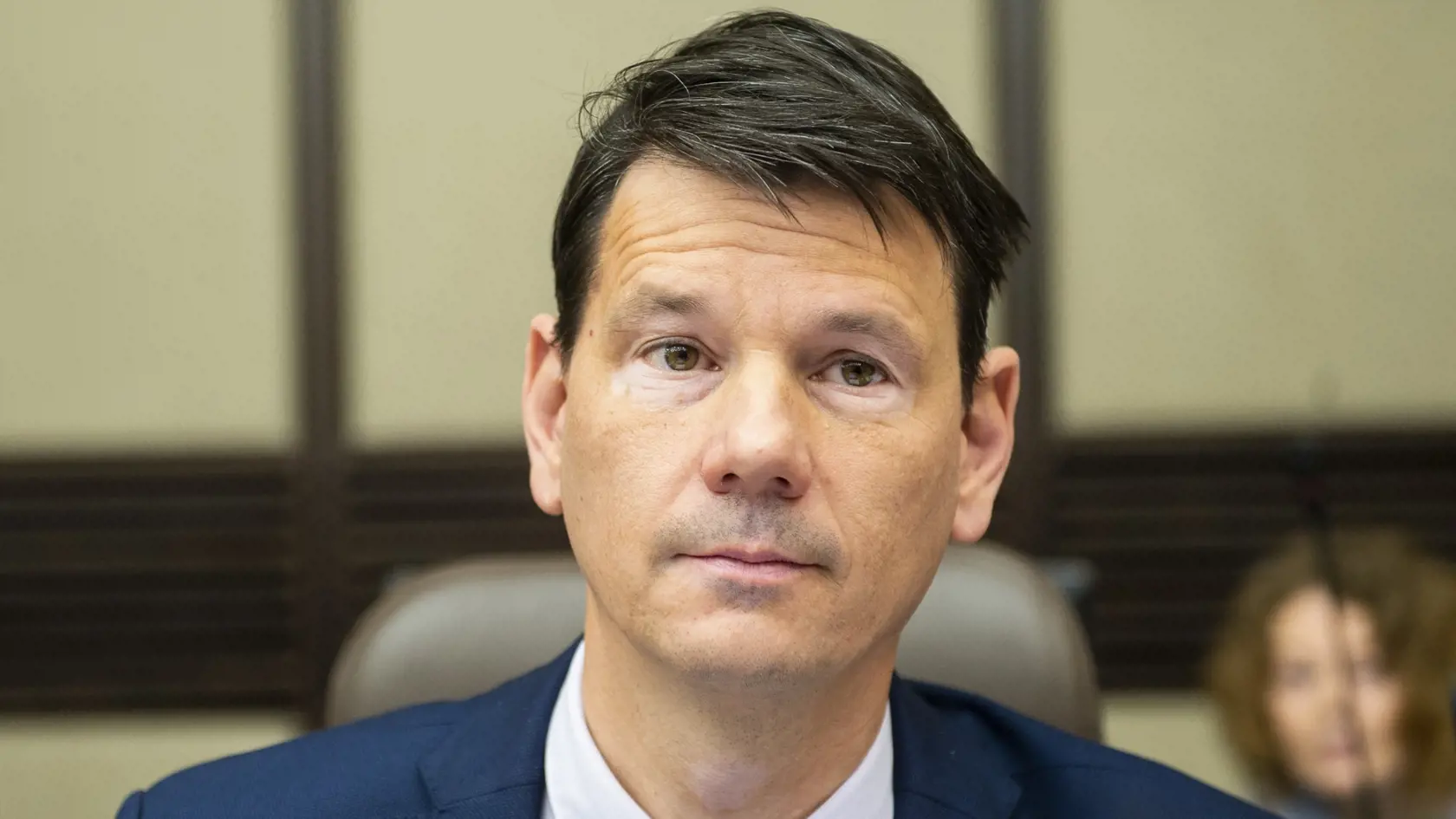 Na snímke dočasne poverený štátny tajomník ministerstva zdravotníctva SR Michal Palkovič  počas 142. rokovania vlády SR 22. marca 2023 v Bratislave. FOTO TASR - Jakub Kotian