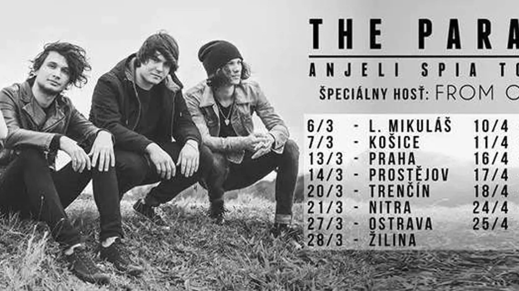 Zoznam koncertov turné The Paranoid s názvom Anjeli Spia Tour
