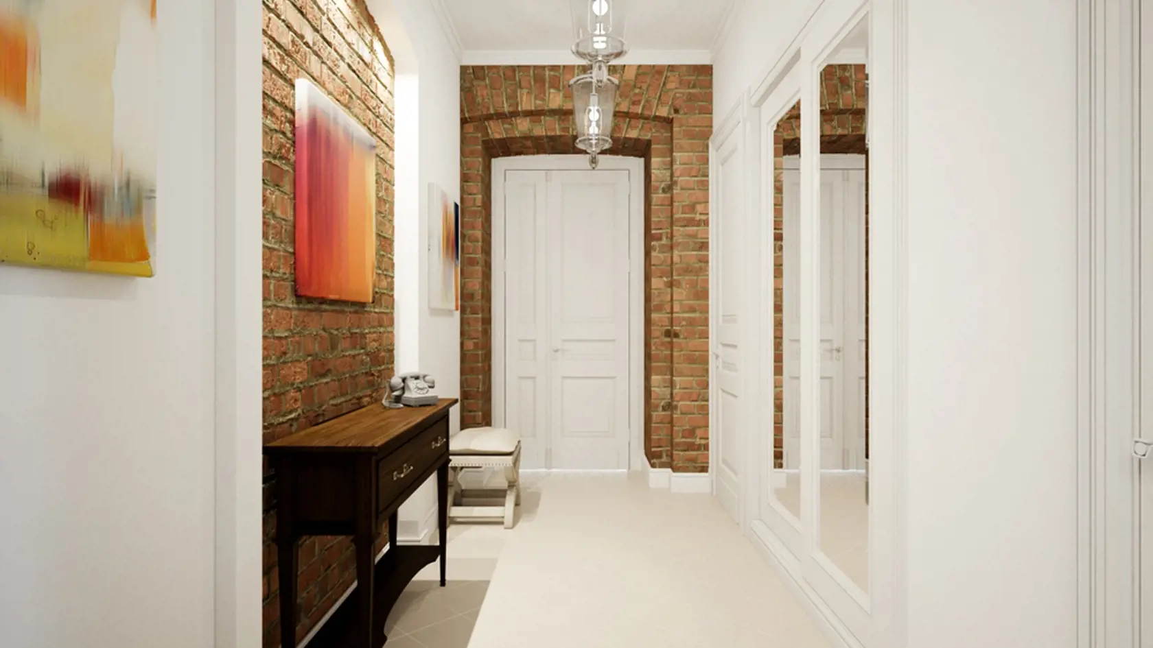 Modern,Classic,Hall,Hallway,Corridor,In,Old,Vintage,Apartment,With