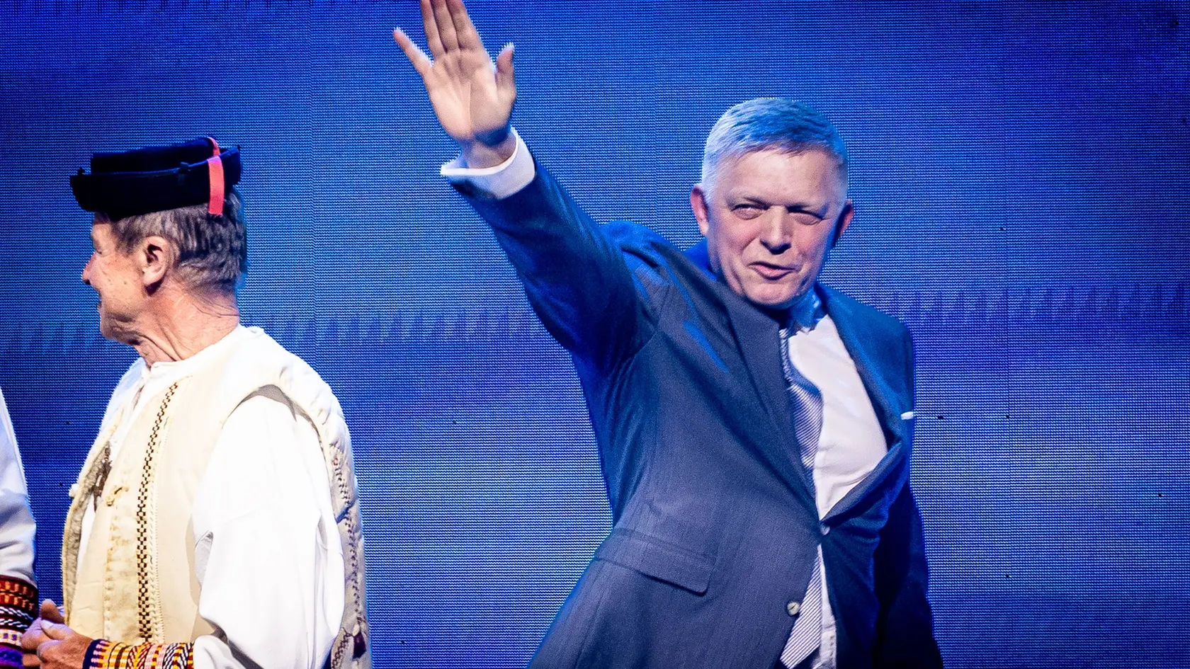 Míting strany Smer - SD v Handlovej. Na snímke Robert Fico.