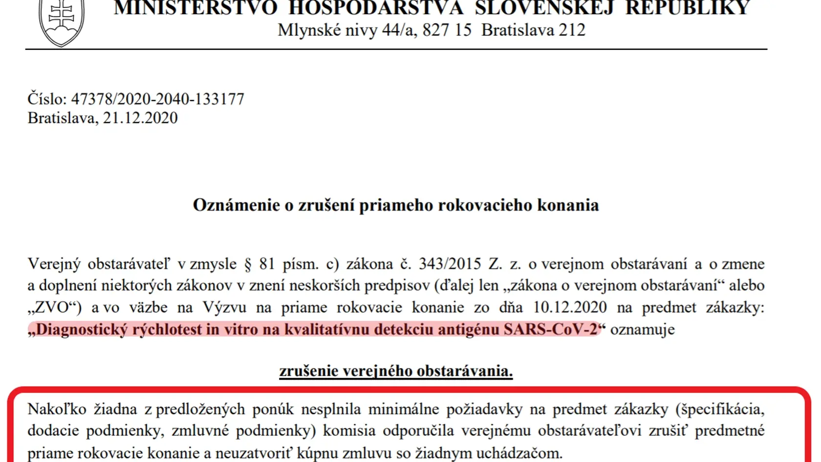 Oznámenie