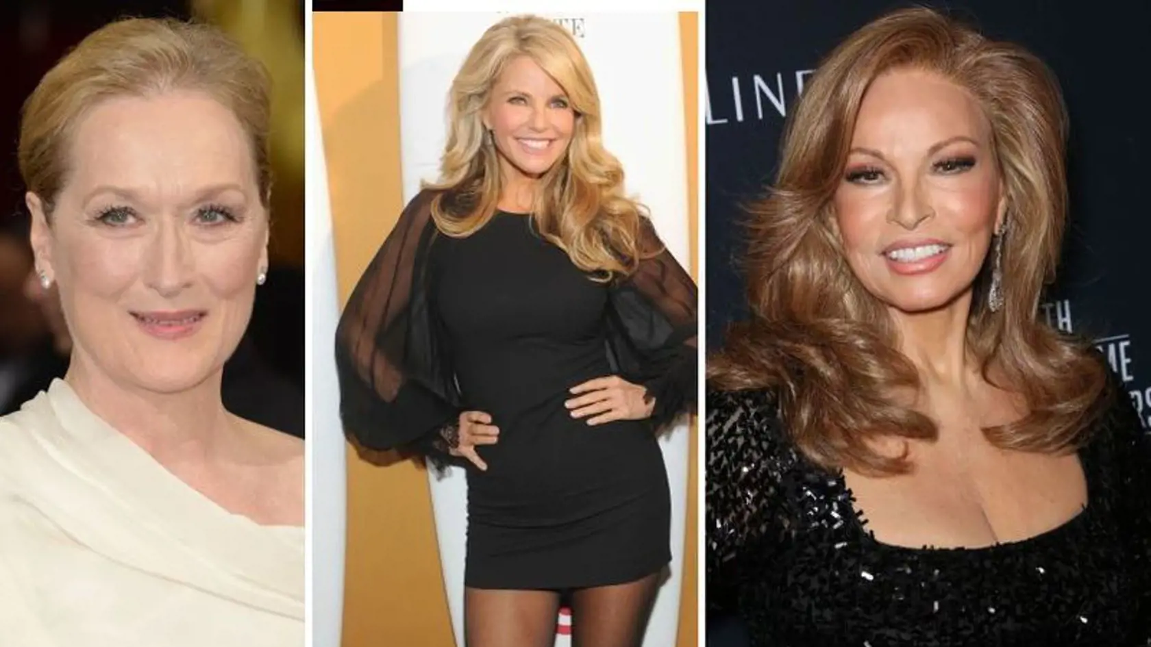 Na snímke zľava: Meryl Streep (64), Christie Brinkley (60) a Raquel Welch (73).