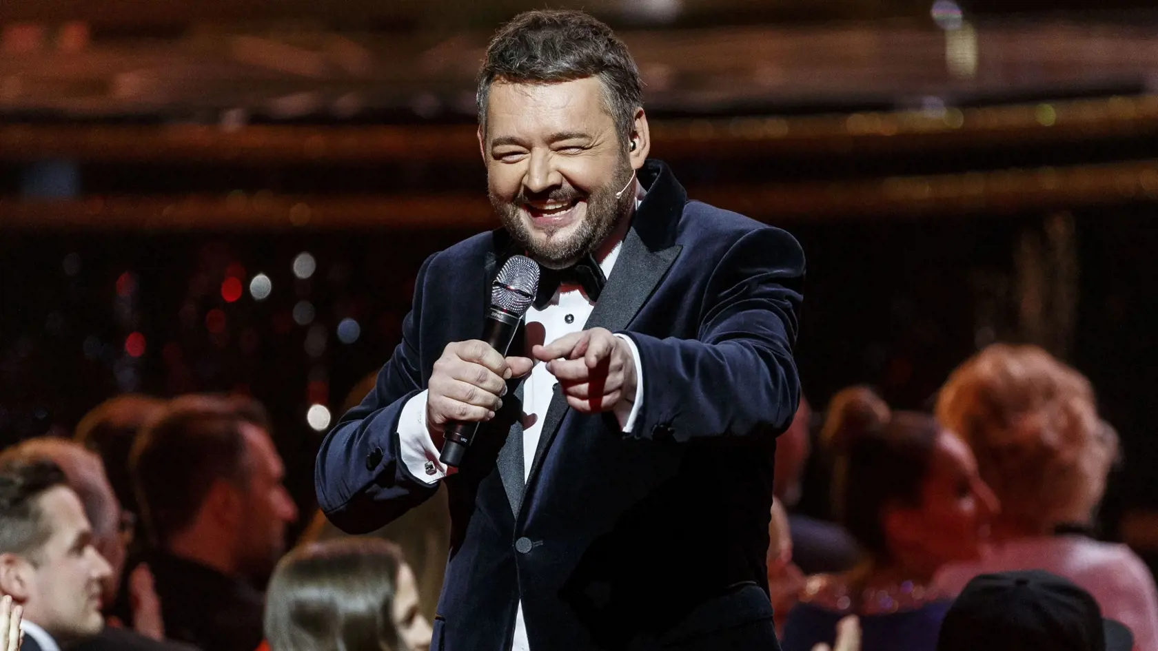 Na snímke Michal Hudák počas priameho prenosu z galavečera OTO 2019.