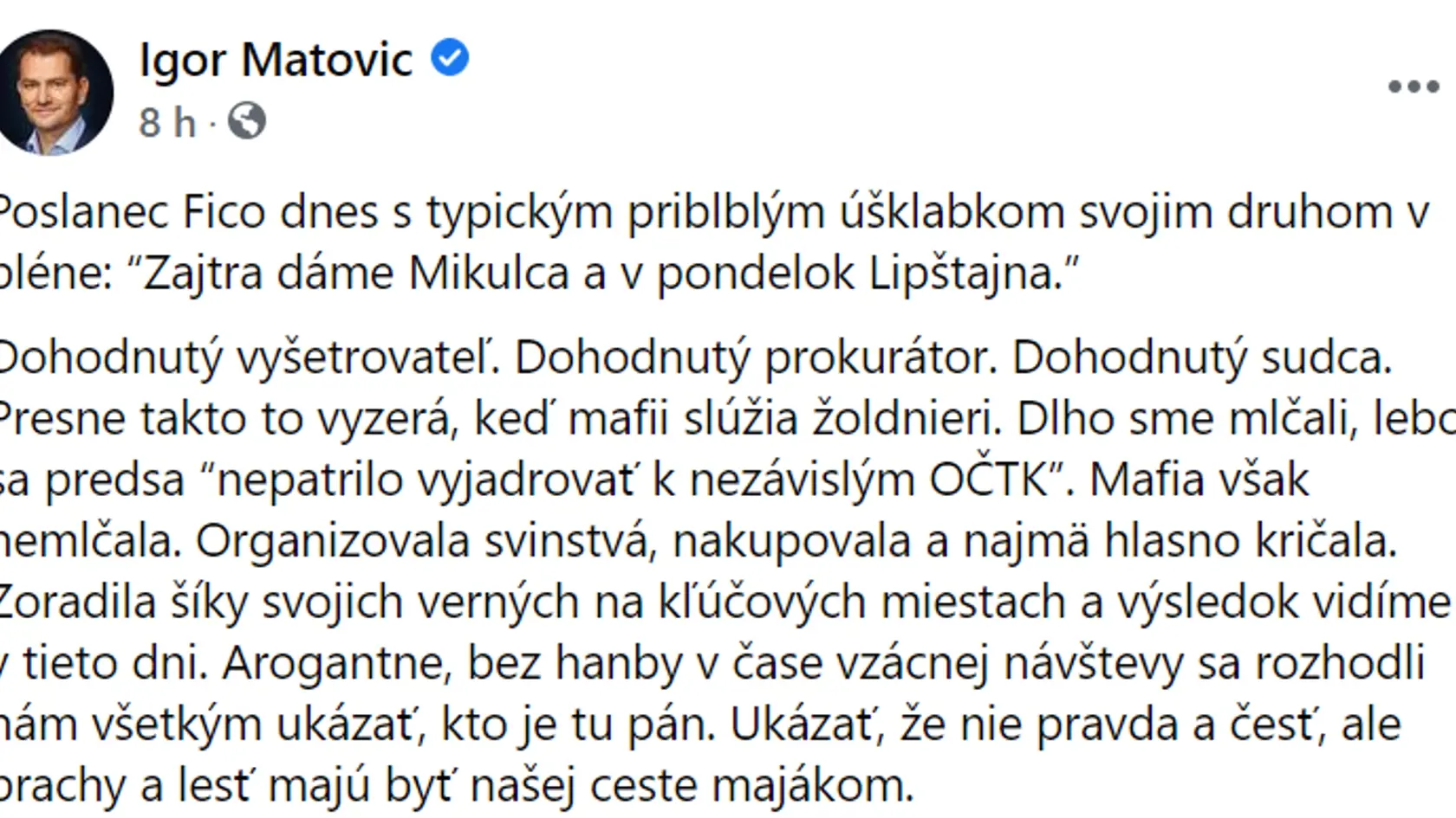 Status Igora Matoviča.