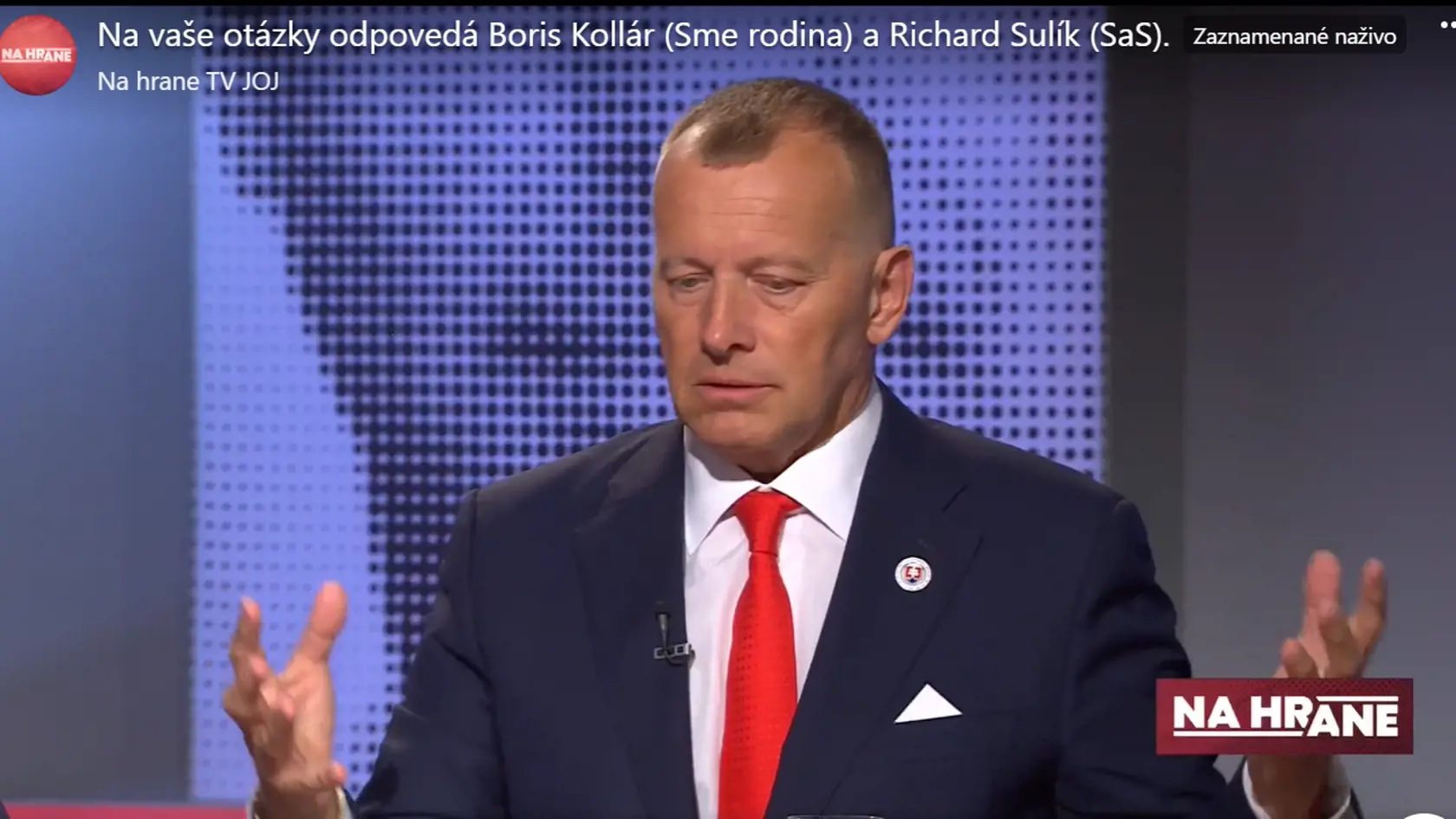 Boris Kollár nedávno v relácii Na hrane.