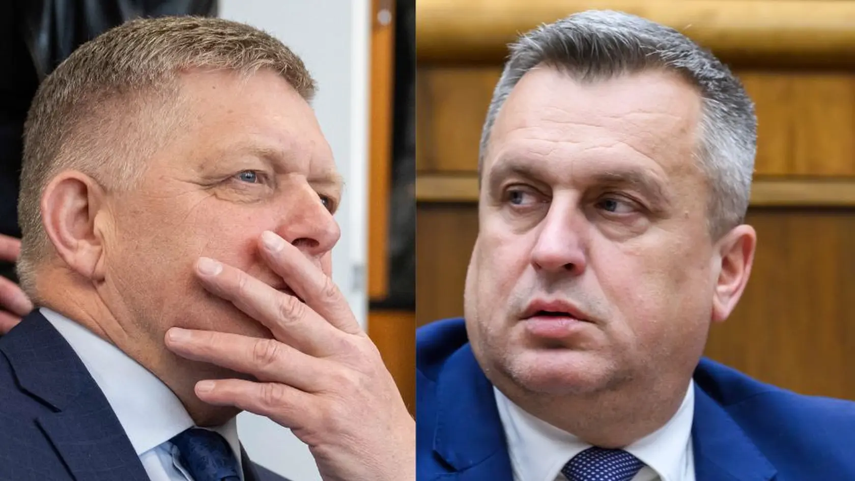 Na kombosnímke zľava premiér Robert Fico (Smer) a podpredseda Národnej rady SR Andrej Danko (SNS).