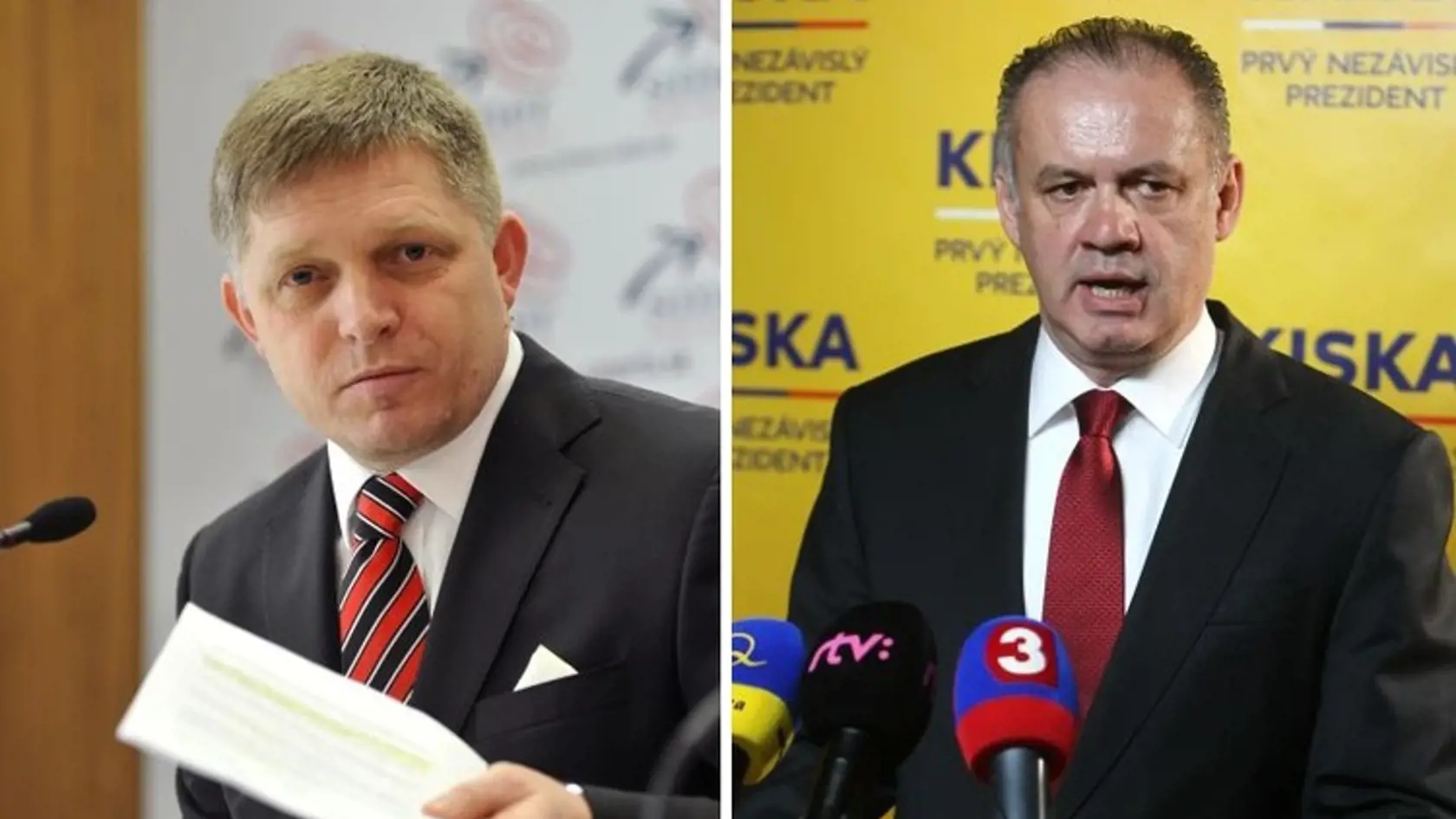 Prezidentskí kandidáti Robert Fico (vľavo) a Andrej Kiska.