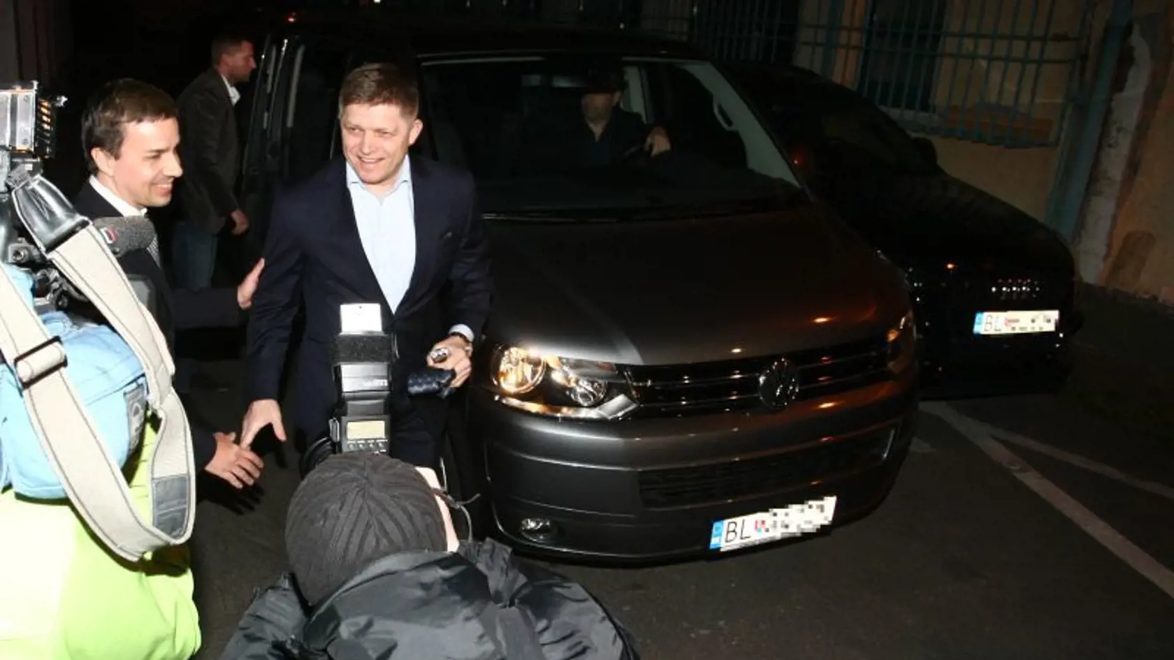 Druhé kolo prezidentských volieb 2014: Robert Fico pri príchode do centrály.