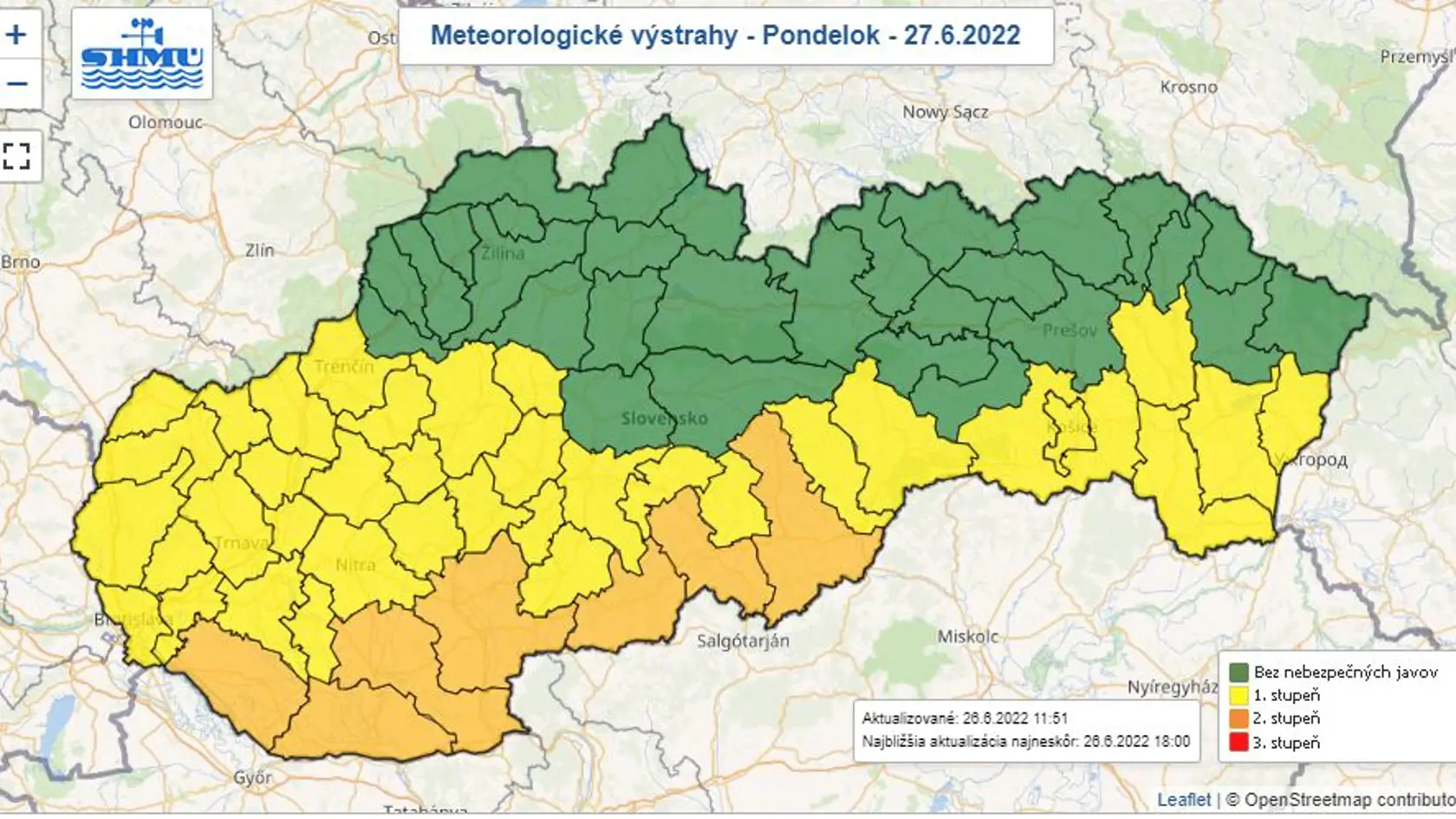 Na pondelok platia meteorologické výstrahy pre vysoké horúčavy na južnom Slovensku.