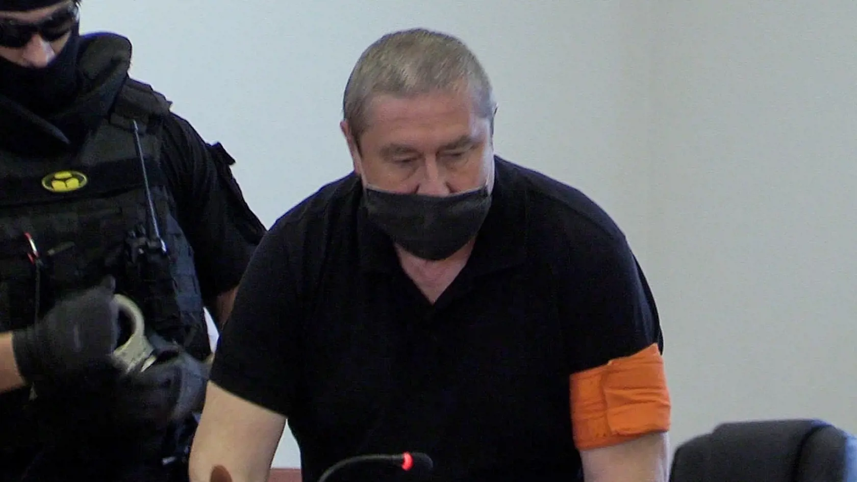 Obžalovaný Dušan Kováčik počas pojednávania na Špecializovanom trestnom súde v Pezinku dňa 3. septembra 2021.