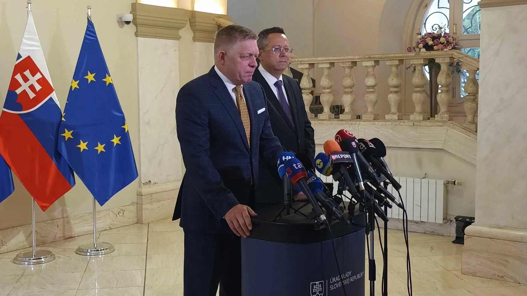 Premiér Robert Fico po stretnutí s opozíciou.