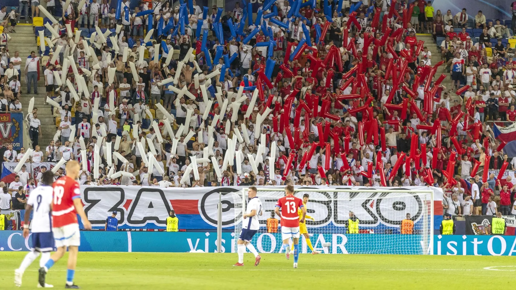 Českí fanúšikovia počas zápasu.