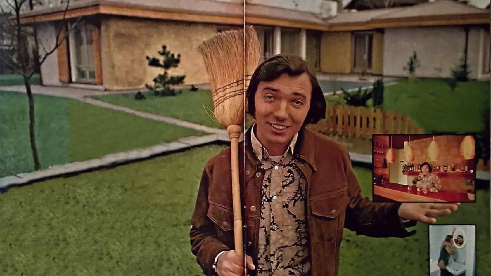 1972: Karel Gott v záhrade svojej vtedajšej vily v Strašniciach. Menšie snímky zachytávajú bar a kúpeľňu.