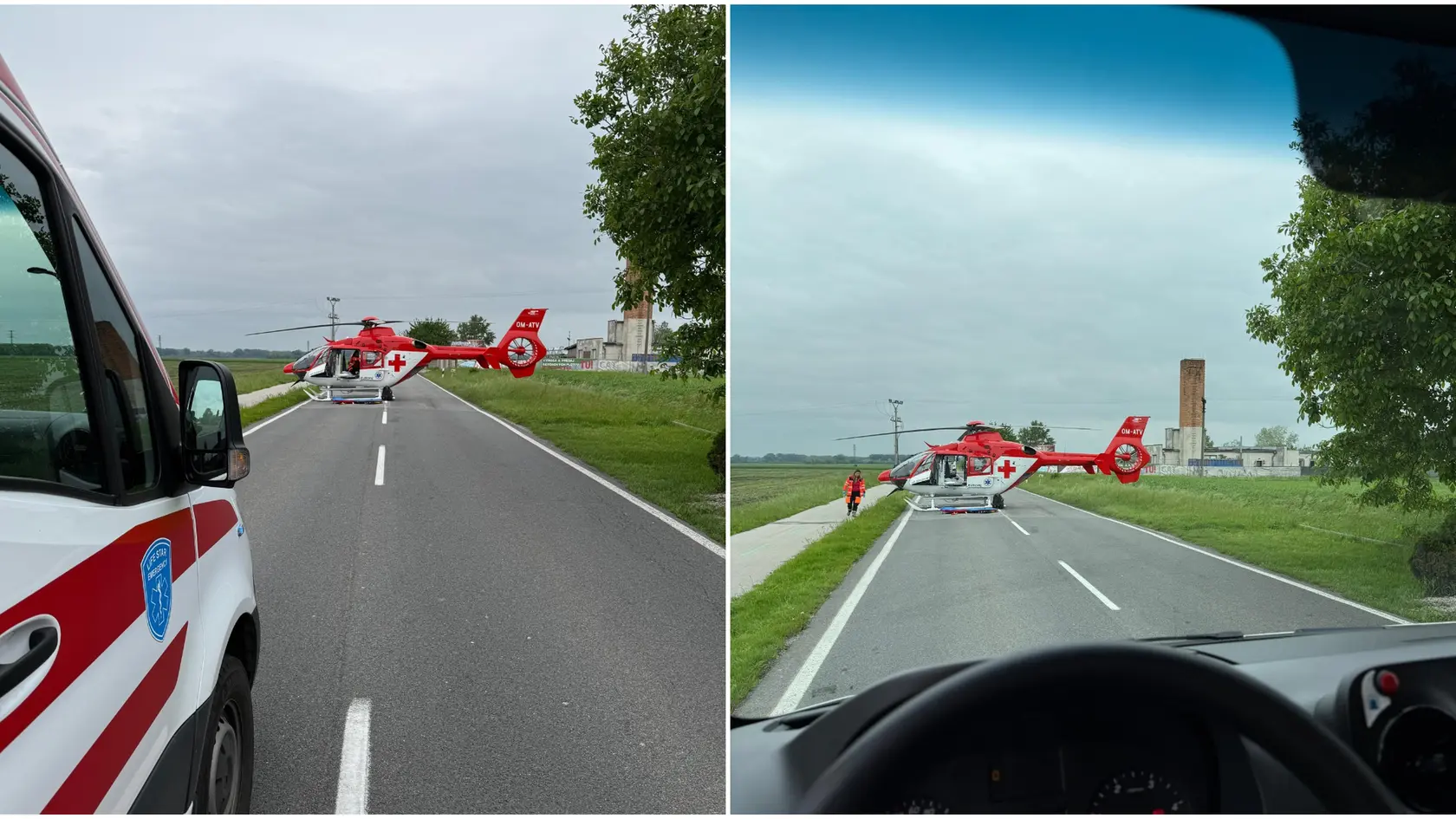 Ženu neďaleko Dunajskej Stredy zrazilo auto, na mieste zasahovali leteckí záchranári.