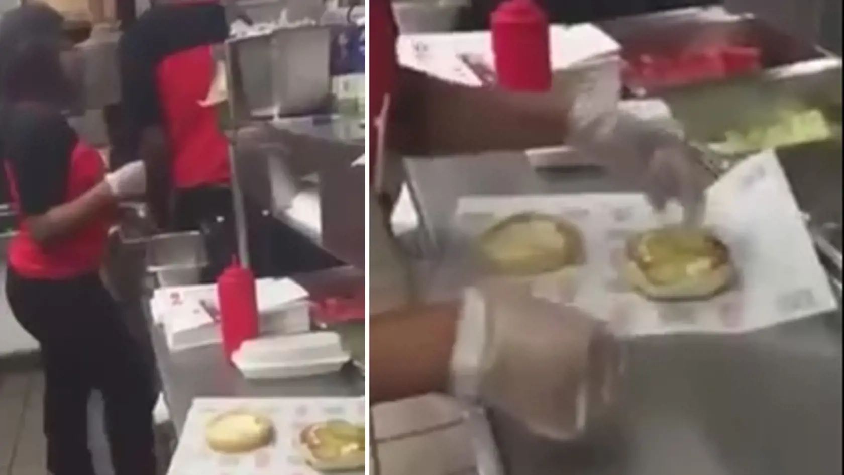 Žena vo fastfoode zrejme už dlho nepobudne.