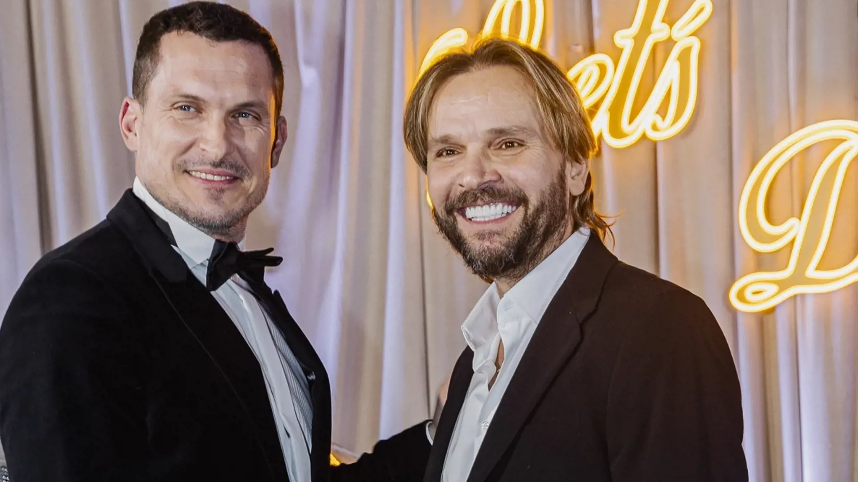 Na snímke Ján Ďurovčík a Ján Koleník počas predstavenia poroty a tanečných párov súťaže TV Markíza Let´s Dance 2023.
