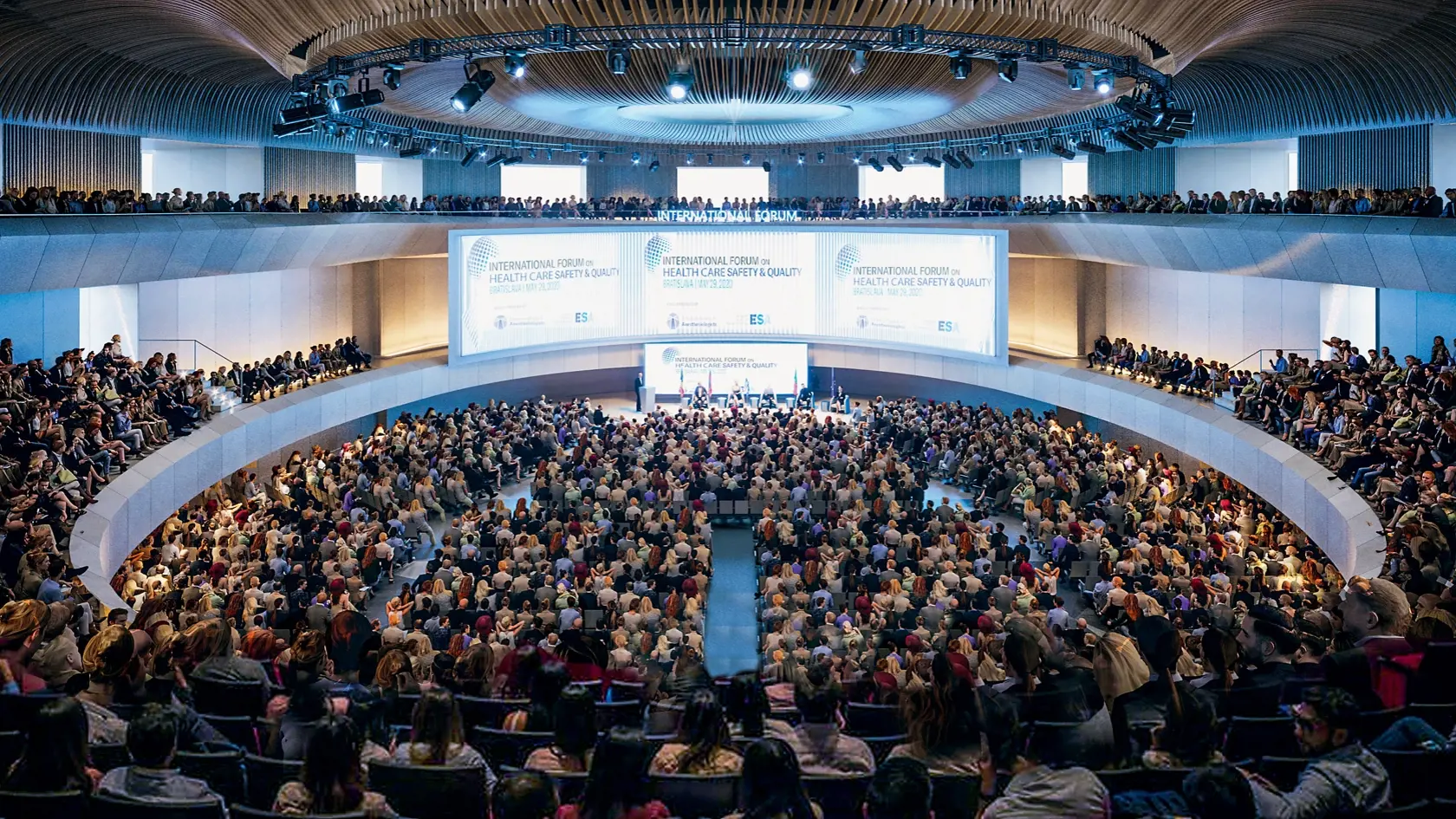 Vizualizácia konferenčnej sály v chystanom projekte Nový Istropolis.