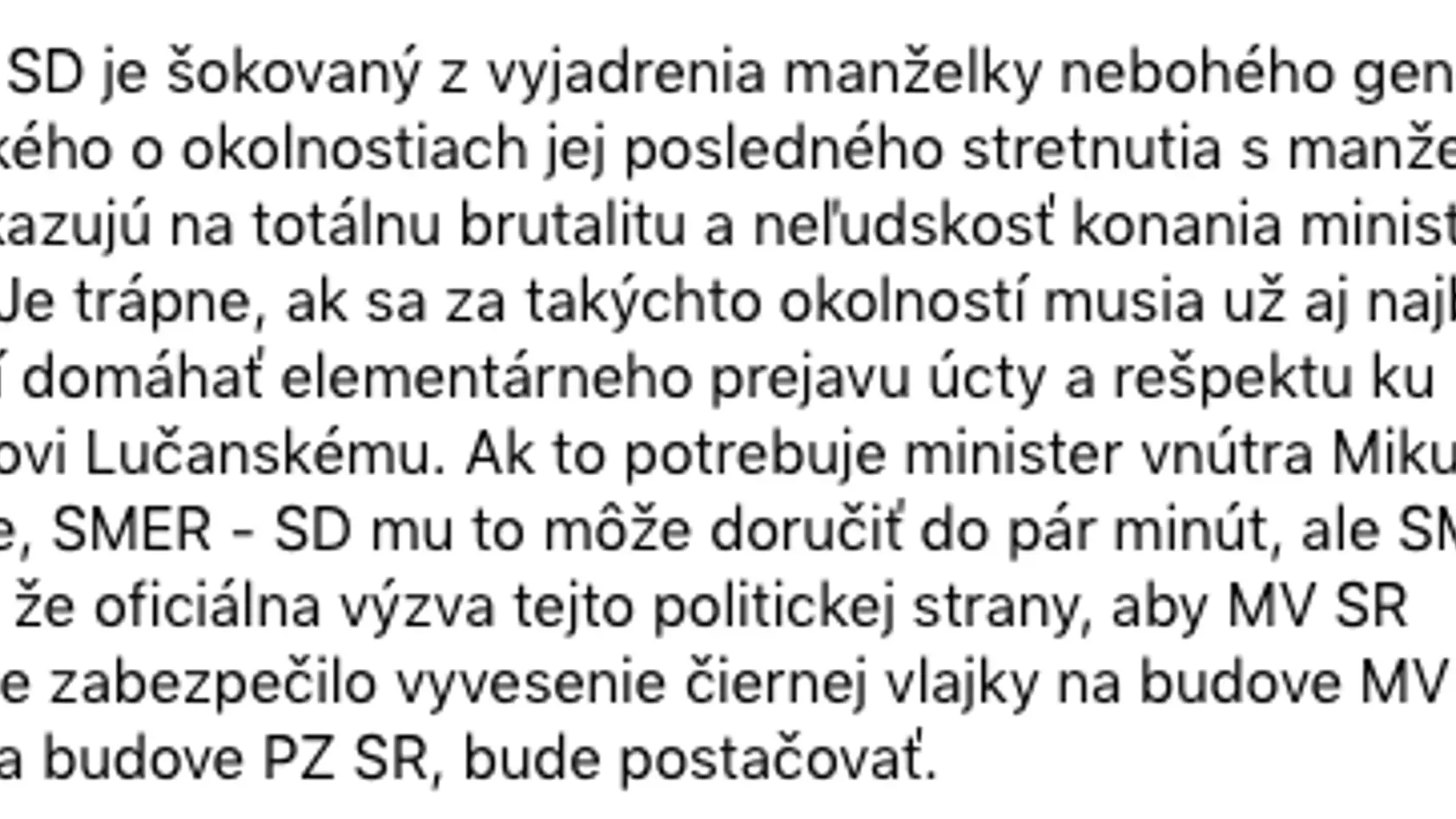 Robert Fico o smrti Milana Lučanského.
