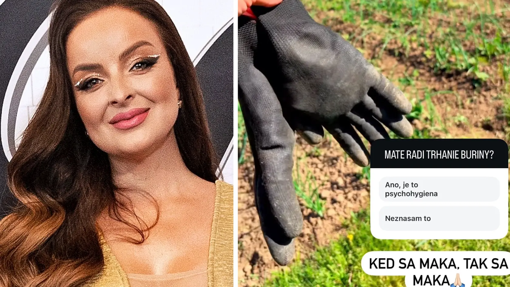Daniela vyplevala burinu u rodičov na záhrade.