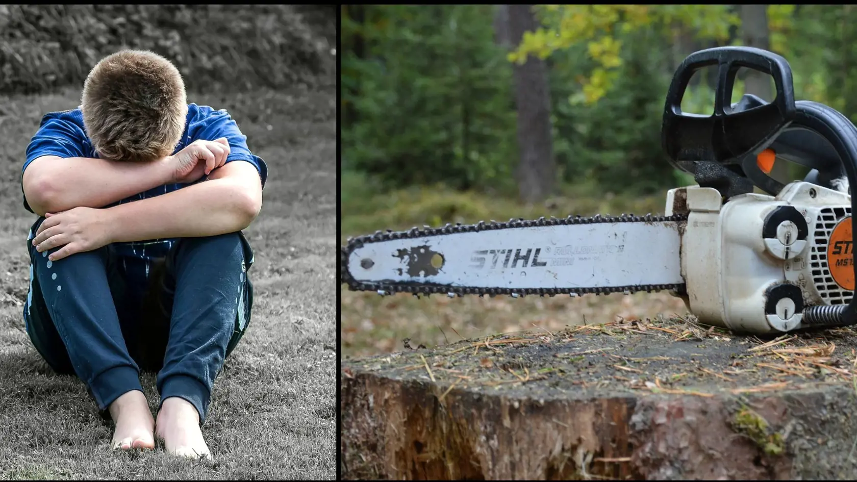Po dohraní vyšiel do záhrady ich rodinného domu v dedine Mogochino v Rusku a vzal do ruky motorovú pílu.
