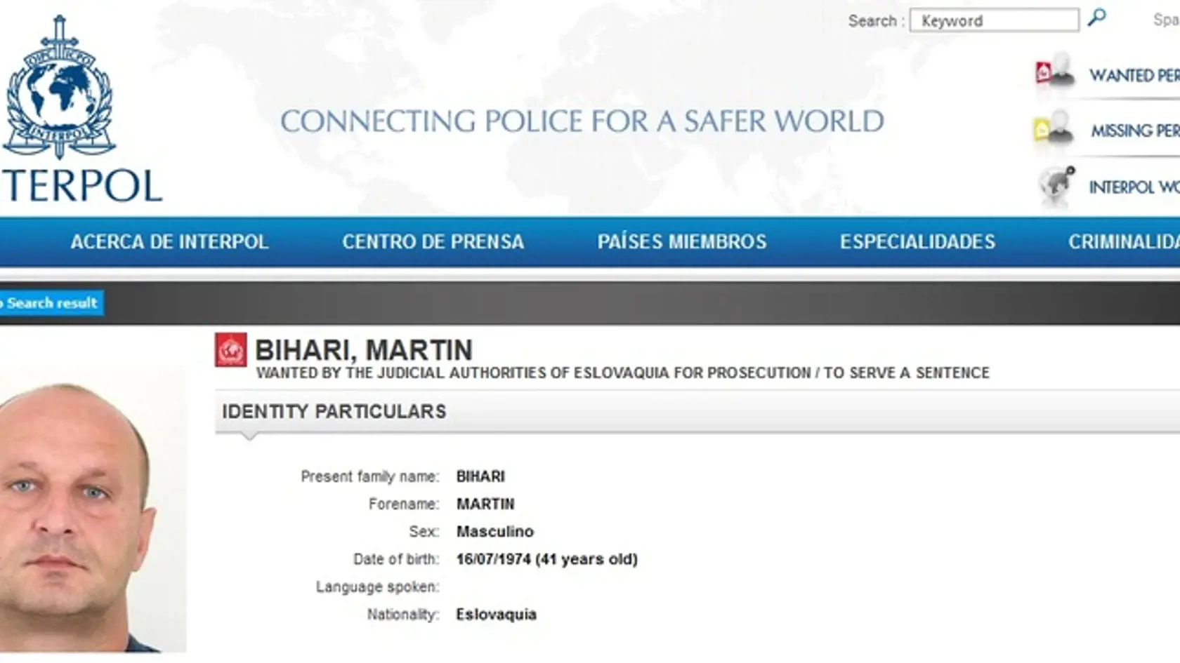 Martin Bihári alias Rus bol hľadaný aj cez Interpol.