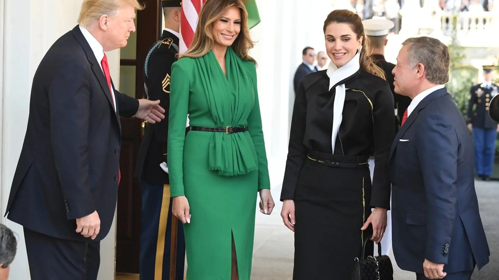 Kráľovná Rania a prvá dáma USA Melania Trump.