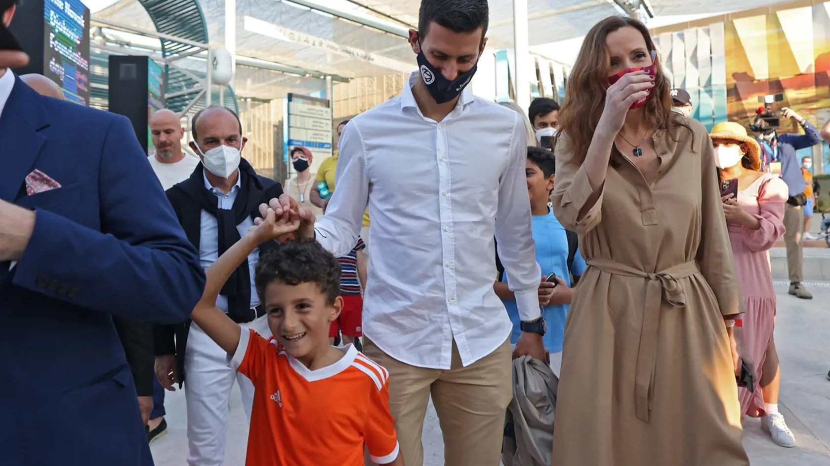 Novak Djokovič s manželkou Jelenou a deťmi si užili EXPO Dubaj 2022.