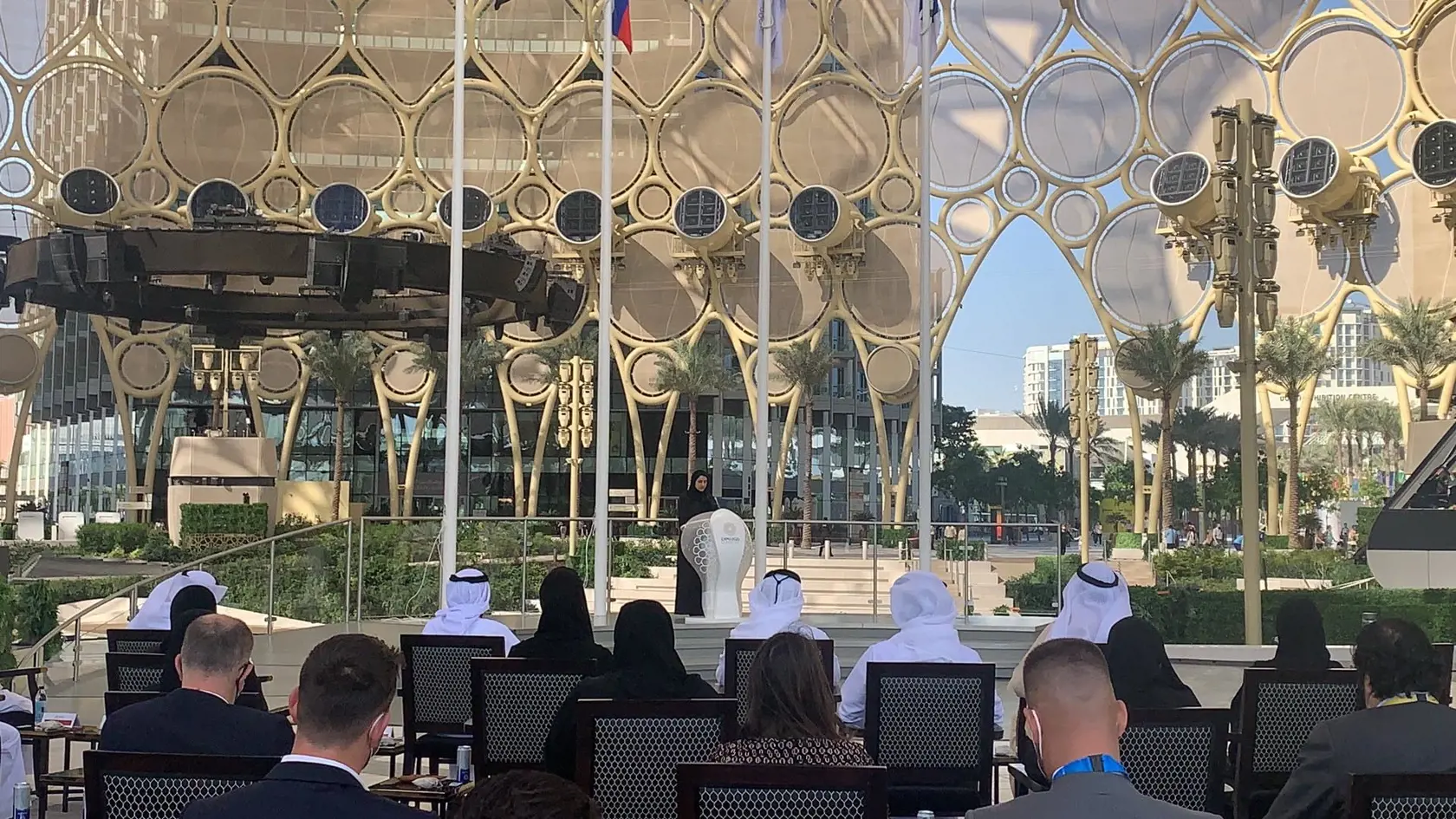 Zástupkyňa Spojených Arabských Emirátov počas príhovoru.