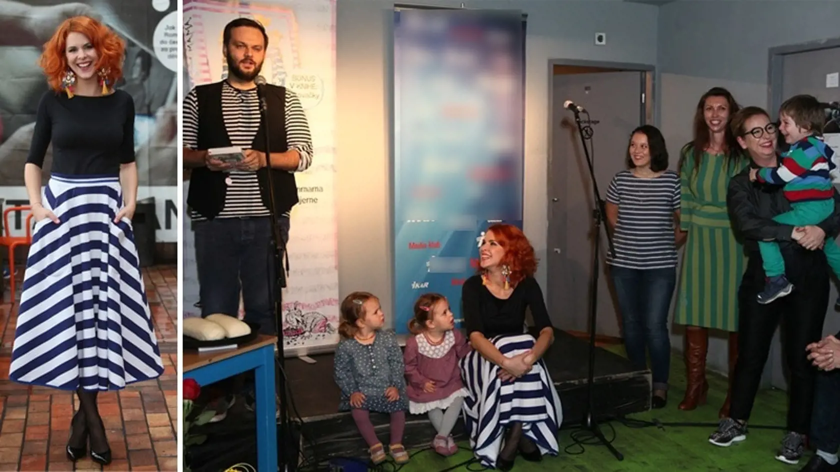 Herečka Kristína Farkašová pokrstila svoju prvotinu s názvom Som mama. Na fotografii vpravo vidno aj tri krstné mamy.