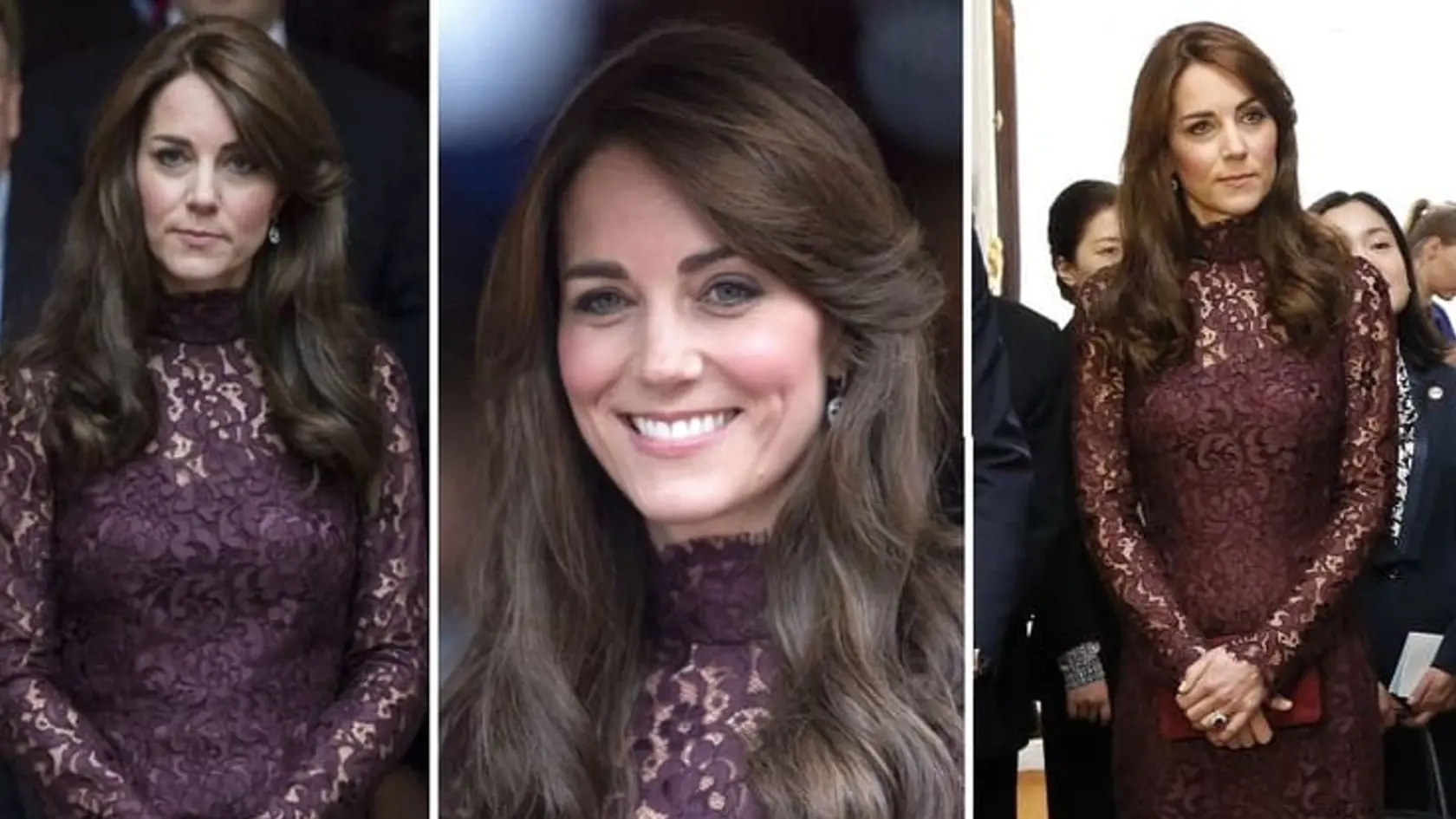 Kate Middleton žiarila vo fialových šatách Dolce & Gabbana.