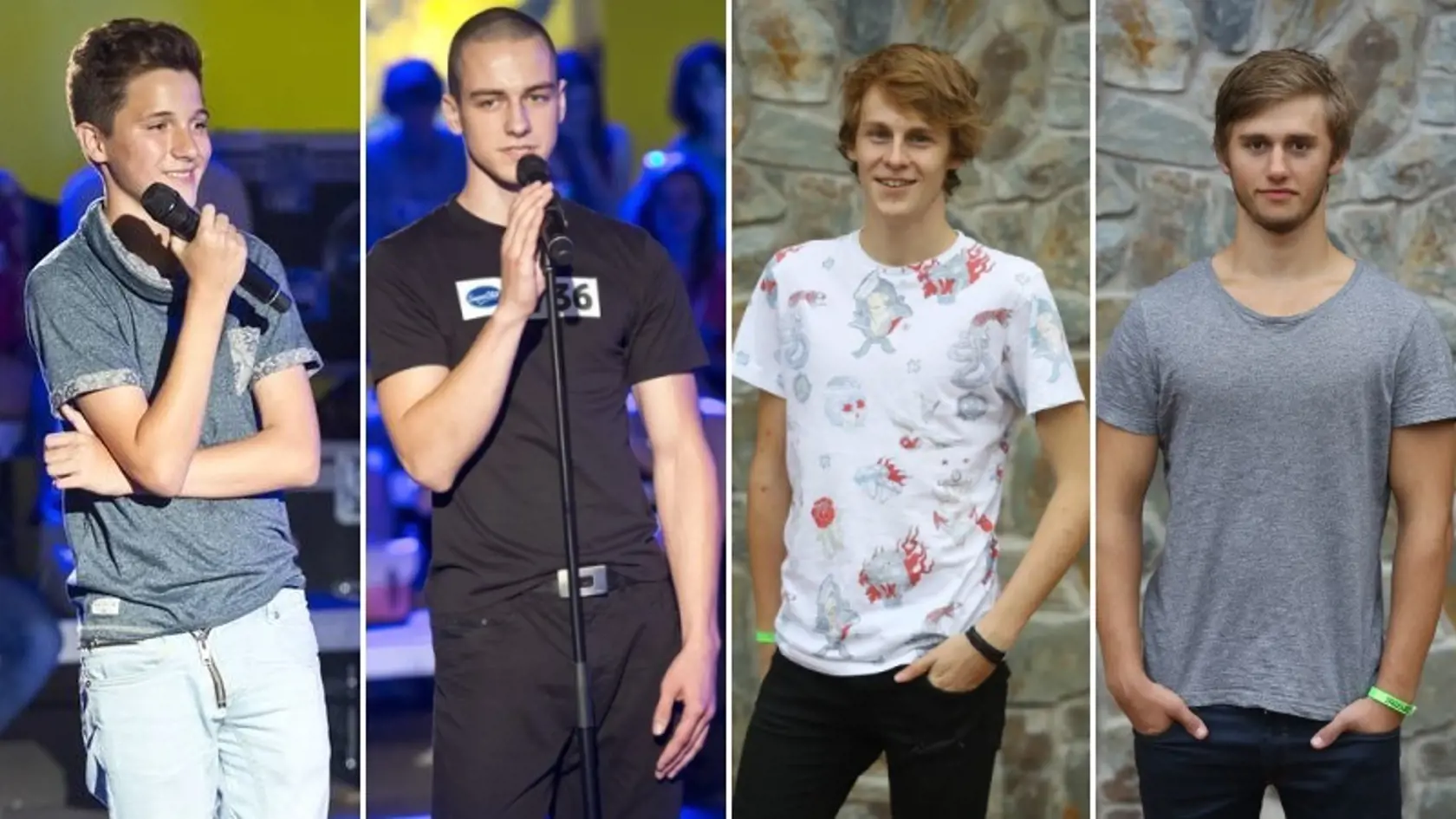 Prví finalisti SuperStar: (zľava) Dalibor Slepčík, Daniel Křížka, Štěpán Urban a Pavol Kovaliček.