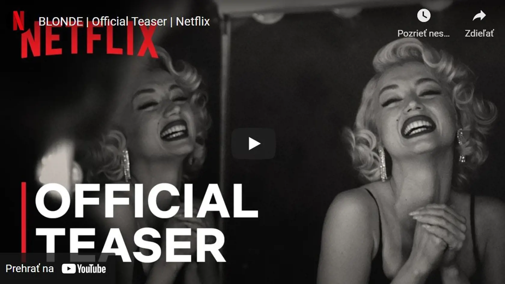Prvý pohľad na herečku Anu de Armas, ktorá stvárnila hollywoodsku ikonu Marilyn Monroe v novom životopisnom filme Blonde od Netflixu.