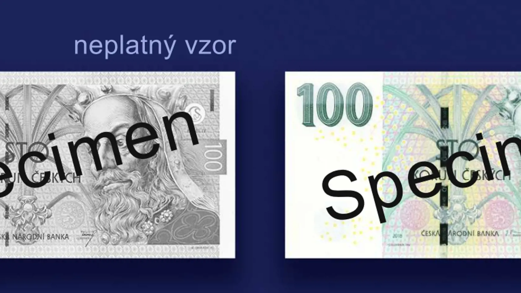 Neplatné staršie vzory bankoviek sa od tých, ktoré zostávajú v obehu, najľahšie odlišujú šírkou ochranného prúžku - ochranného prvku, ktorý zvislo pretína bankovku.