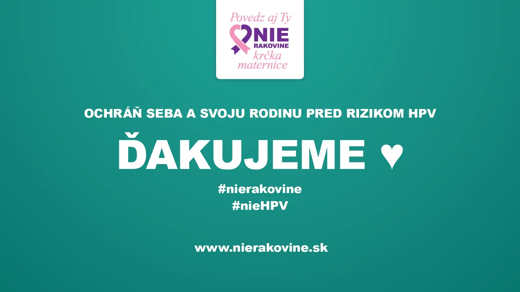 Povedzte nie rakovine a chráňte seba aj svoju rodinu.