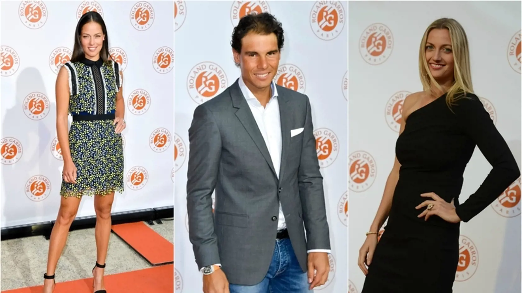Zľava: Ana Ivanovičová, Rafael Nadal, Petra Kvitová.
