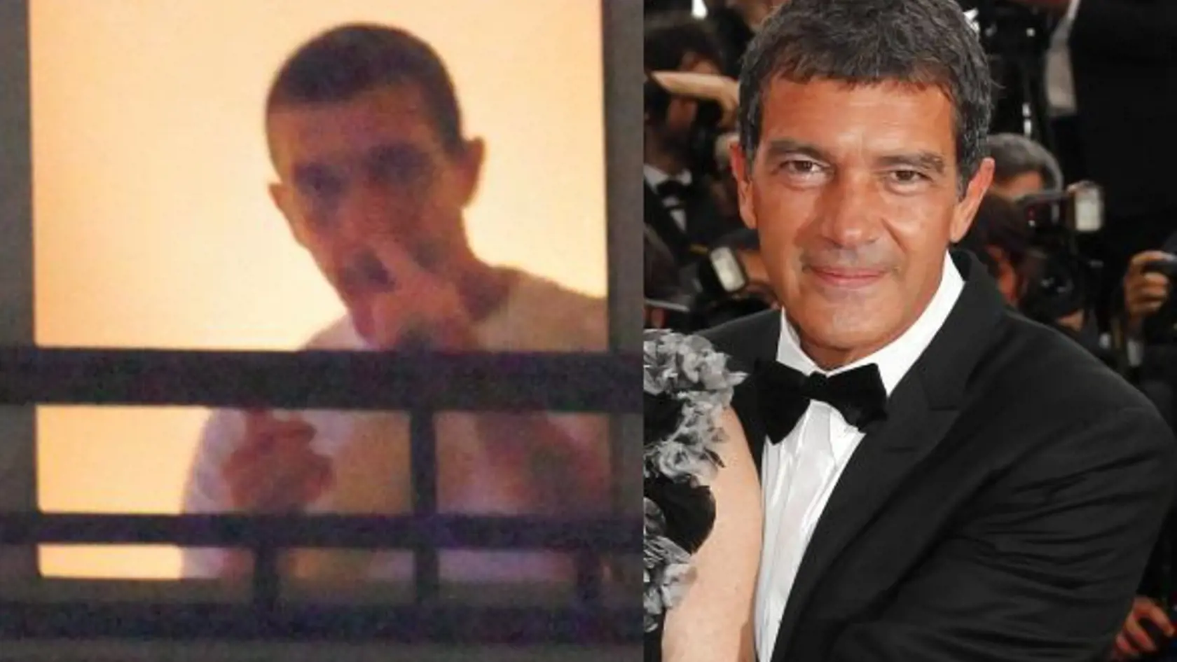 Antonio Banderas v hotelovej izbe.