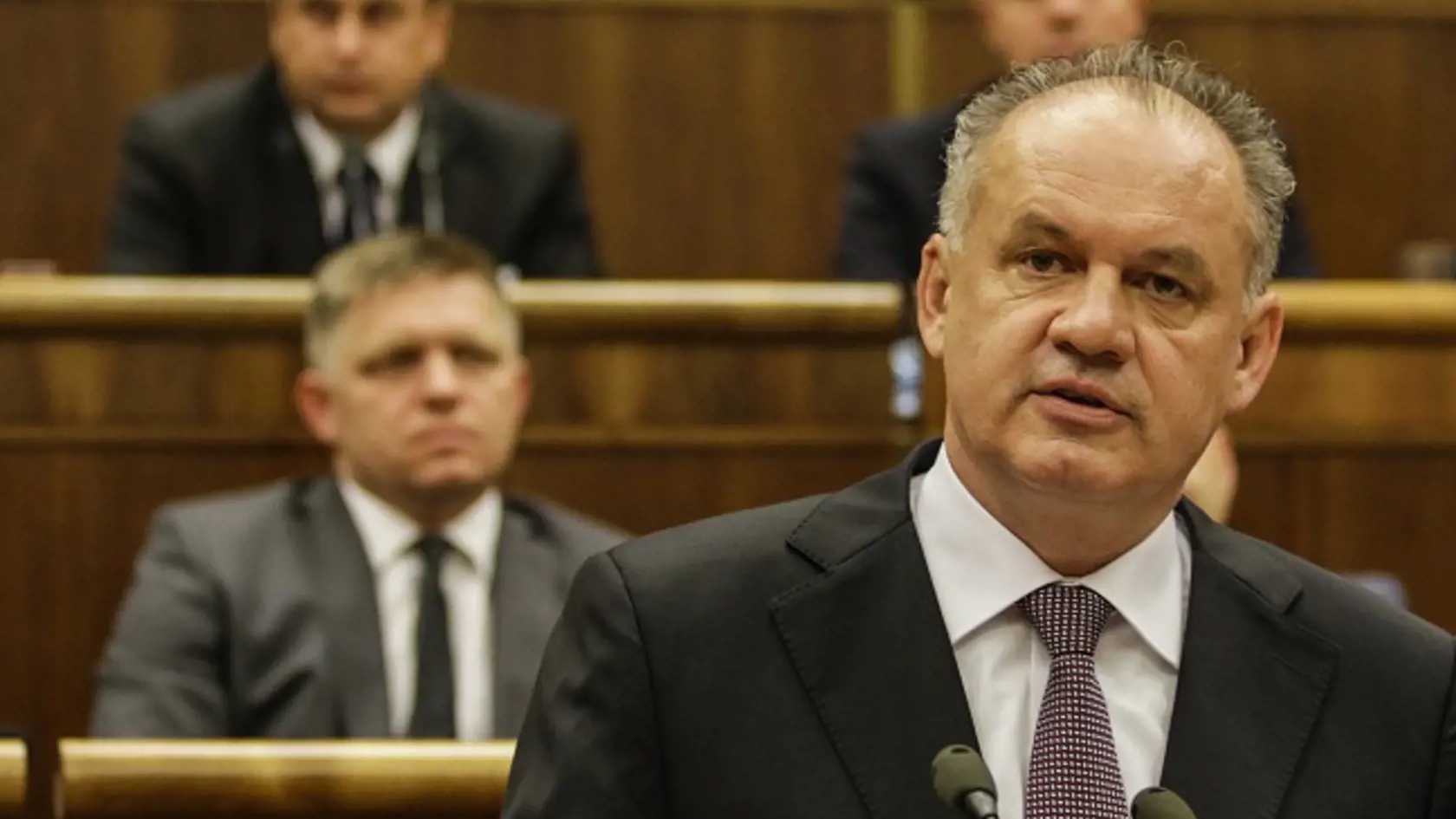 Na snímke vtedajší prezident Slovenskej republiky Andrej Kiska počas správy o stave republiky na pôde Národnej rady Slovenskej republiky. V Bratislave 14. júna 2017.