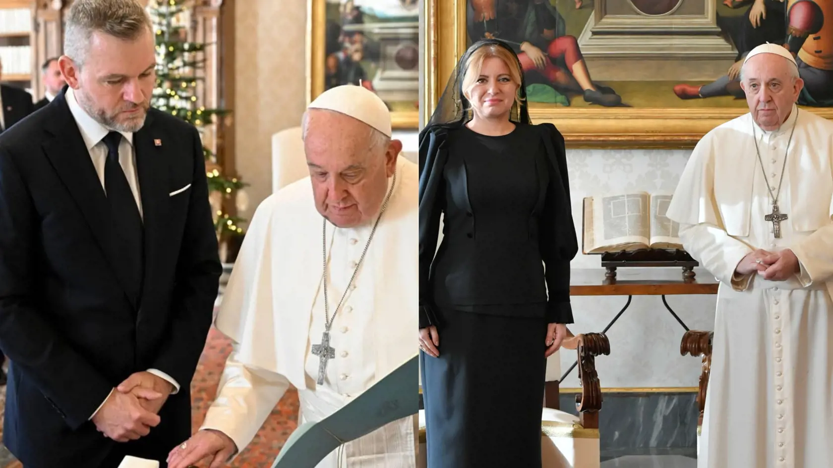 Peter Pellegrini a Zuzana Čaputová. Kto z nich dal pápežovi krajší dar?