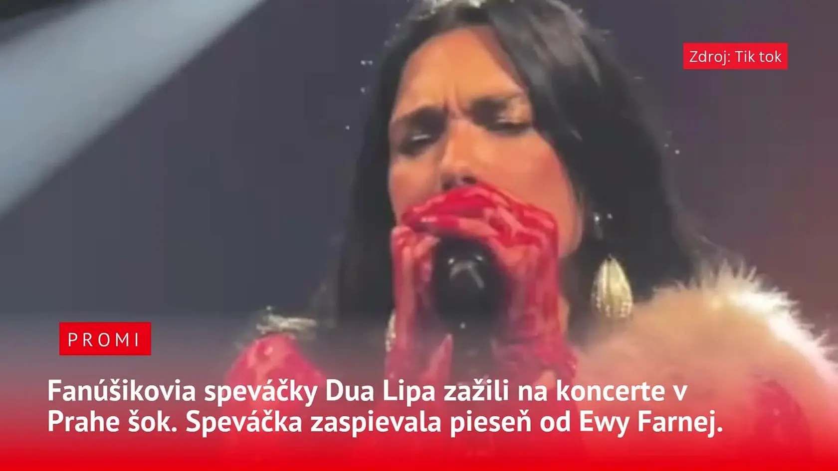 Speváčka Dua Lipa koncertovala v Prahe. Pre fanúšikov si pripravila krásne prekvapenie. Najviac bola dojatá jedna osoba.