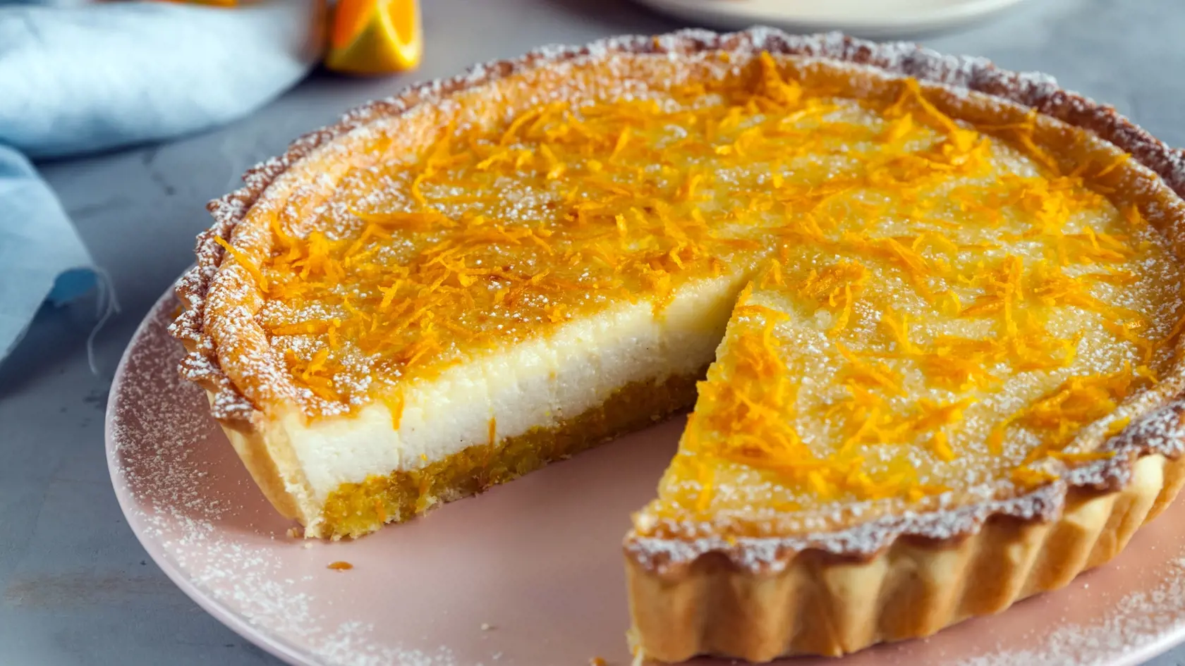 Tart s pomarančovou plnkou