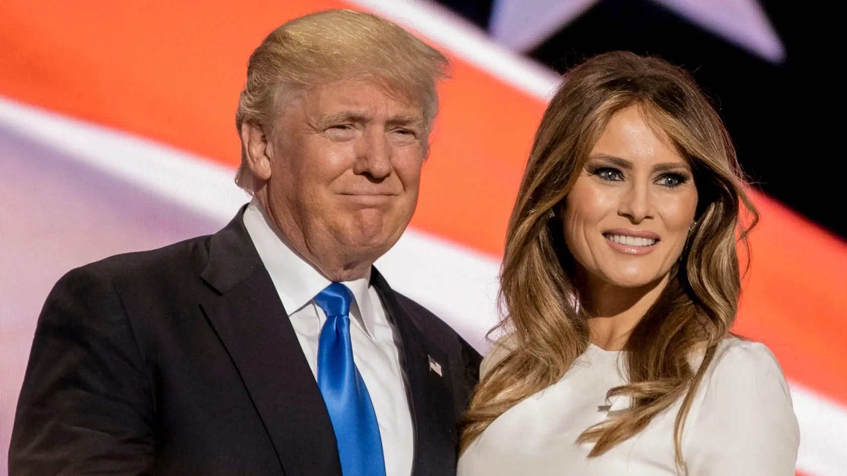 Budúci prezident USA s manželkou Melaniou.