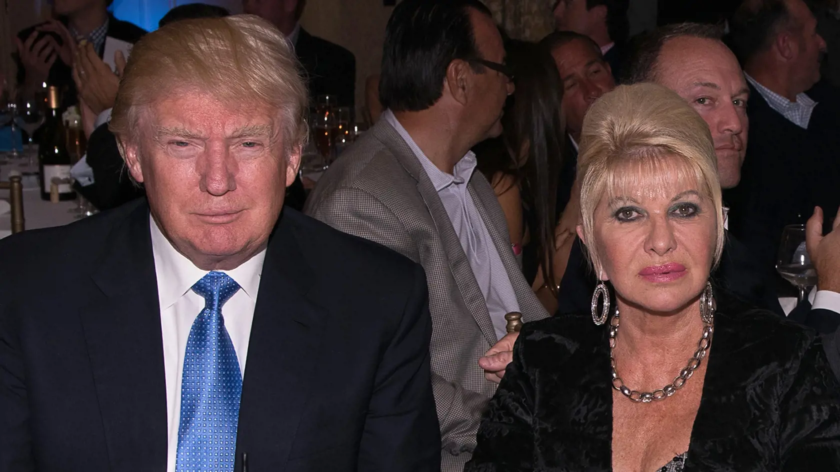 BRIARCLIFF MANOR, NY - SEPTEMBER 15:  (EDITORS NOTE: Retransmission of #455504994 with alternate crop.) (L-R) Donald Trump, Ivana Trump, Eric Trump and Lara Yunaska  attend The Eric Trump 8th Annual Golf Tournament  at Trump National Golf Club Westchester on September 15, 2014 in Briarcliff Manor, New York.  (Photo by Dave Kotinsky/Getty Images)