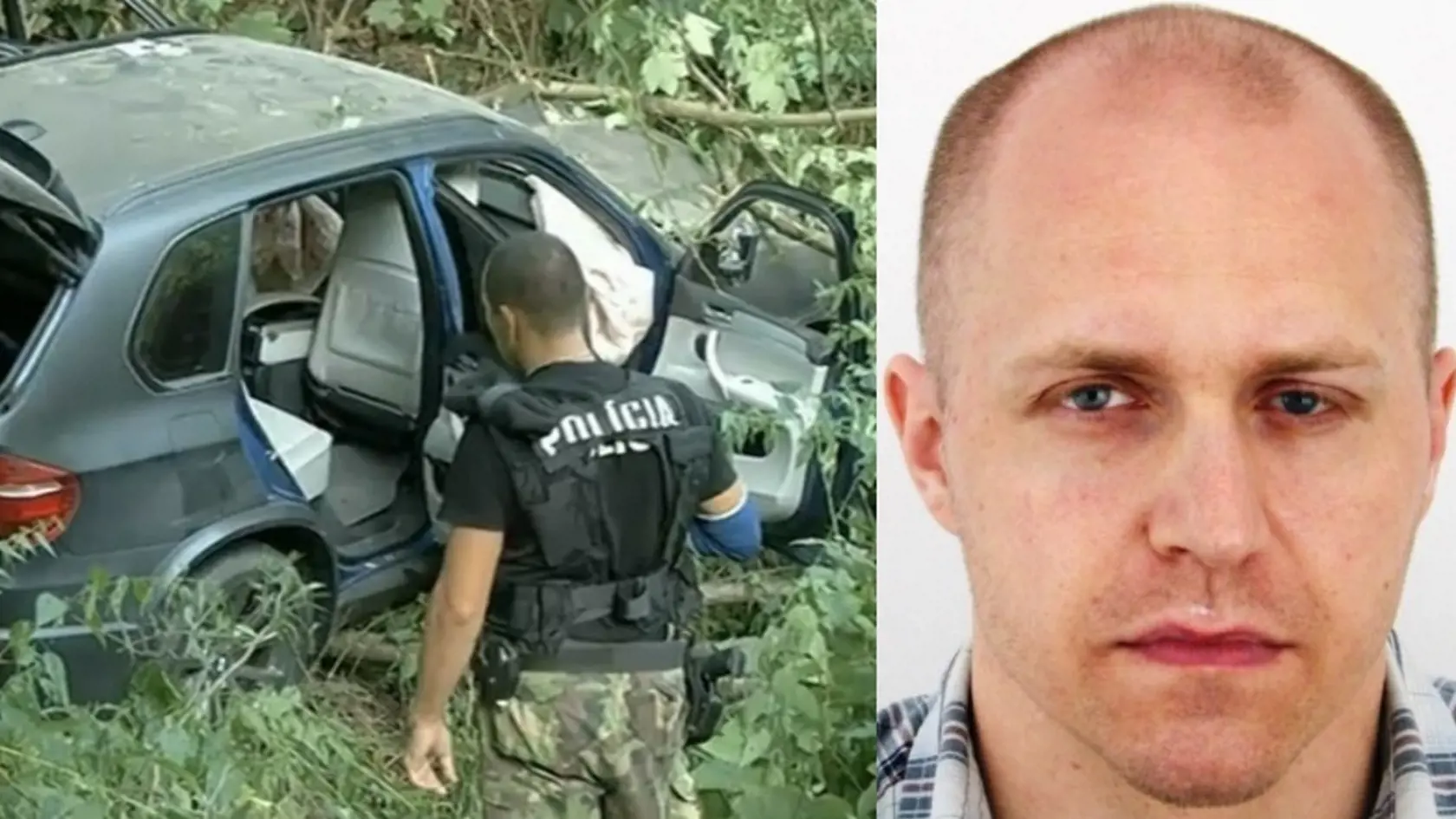 Havarované BMW: Róbert Nigut (vpravo) vraj sedel na sedadle spolujazdca, kde našli stopy jeho DNA.