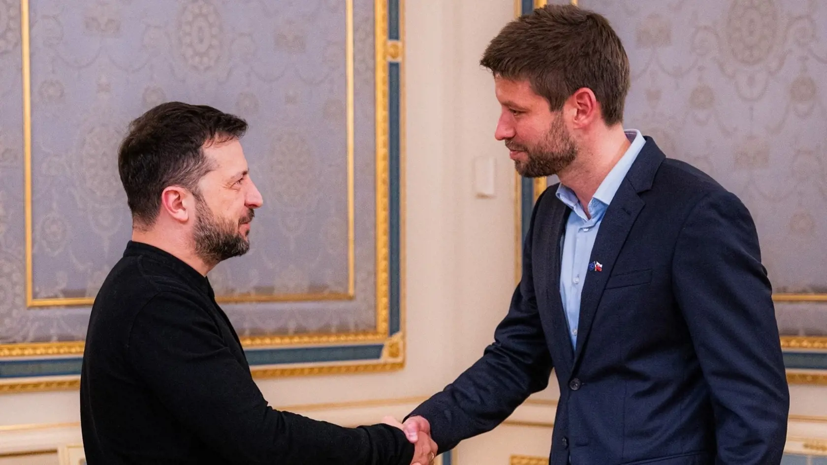 Líder PS Michal Šimečka sa stretol s ukrajinským prezidentom Zelenským.